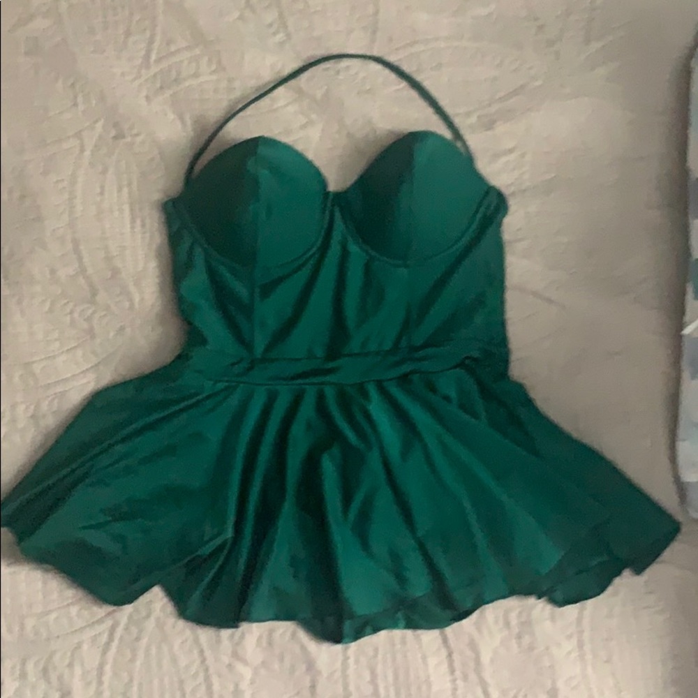 Retro Emerald Swim Dress